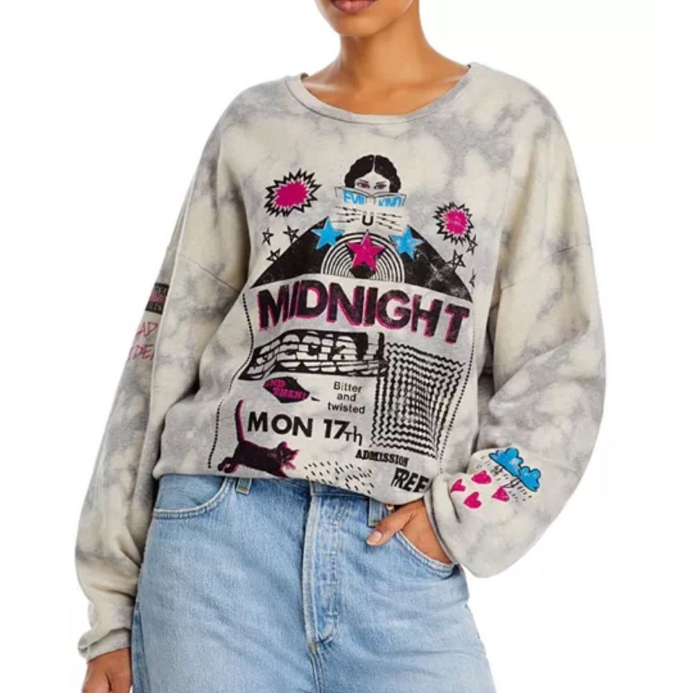 MOTHER Drop Square Midnight Graphic Sweatshirt
